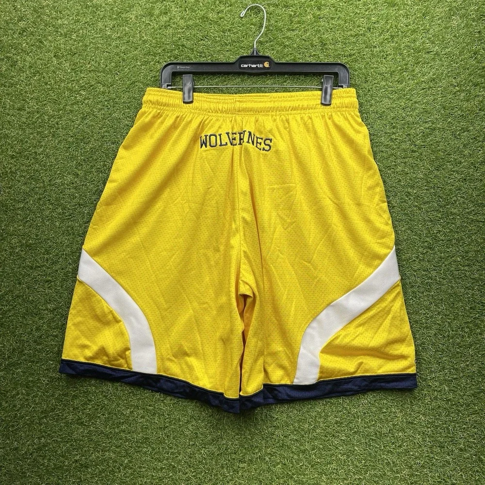 Michigan Wolverines Adidas Shorts Mens Large Team Issued Basketball Y2K